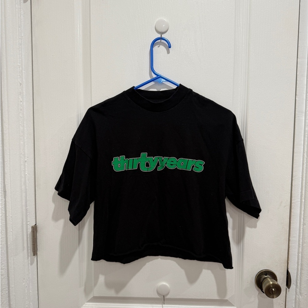 Thirty Years cropped Black T-Shirt